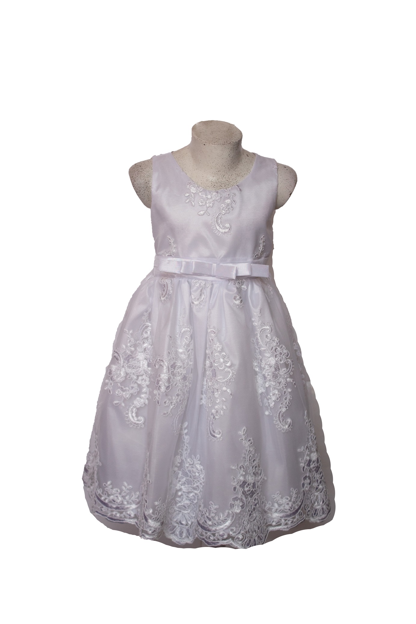 Vestido Fiesta Niña Colores Blanco Y Beige Talla 4 -12 LILO KIDS