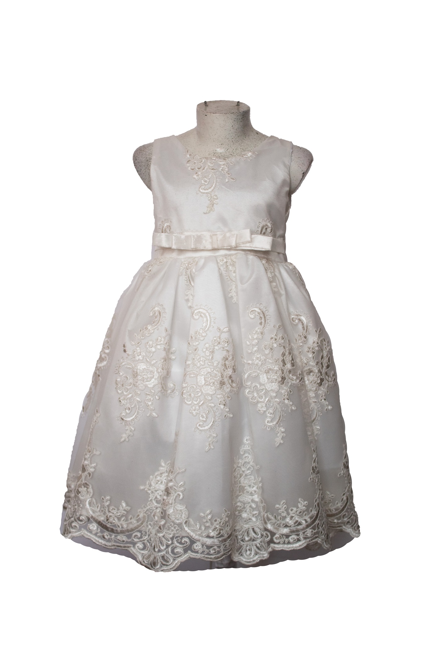 Vestido Fiesta Niña Colores Blanco Y Beige Talla 4 -12 LILO KIDS