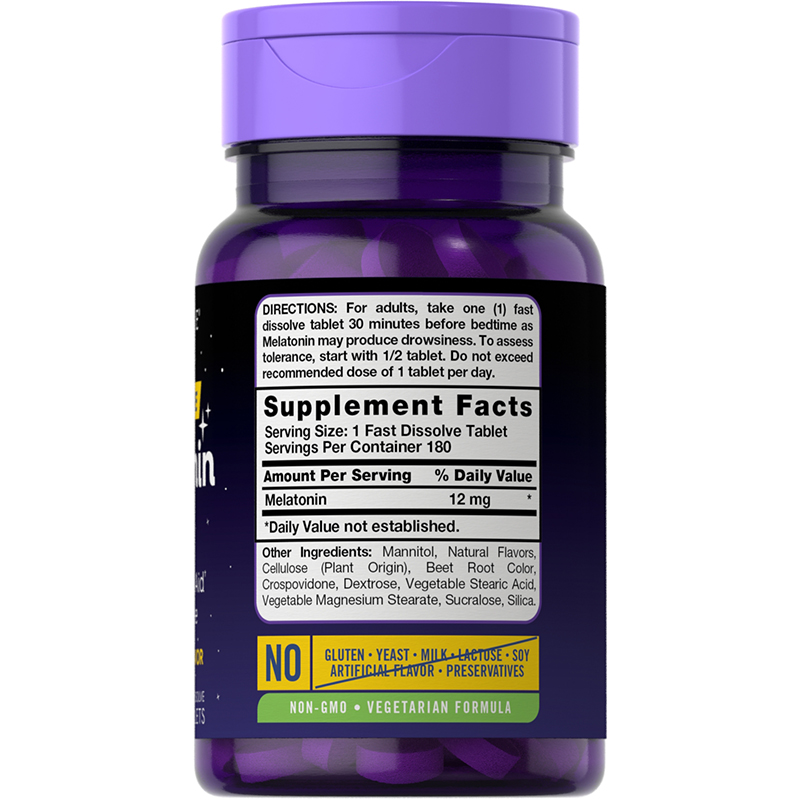 Melatonina 12mg Insomnio Dormir Mejor 180 Tabletas