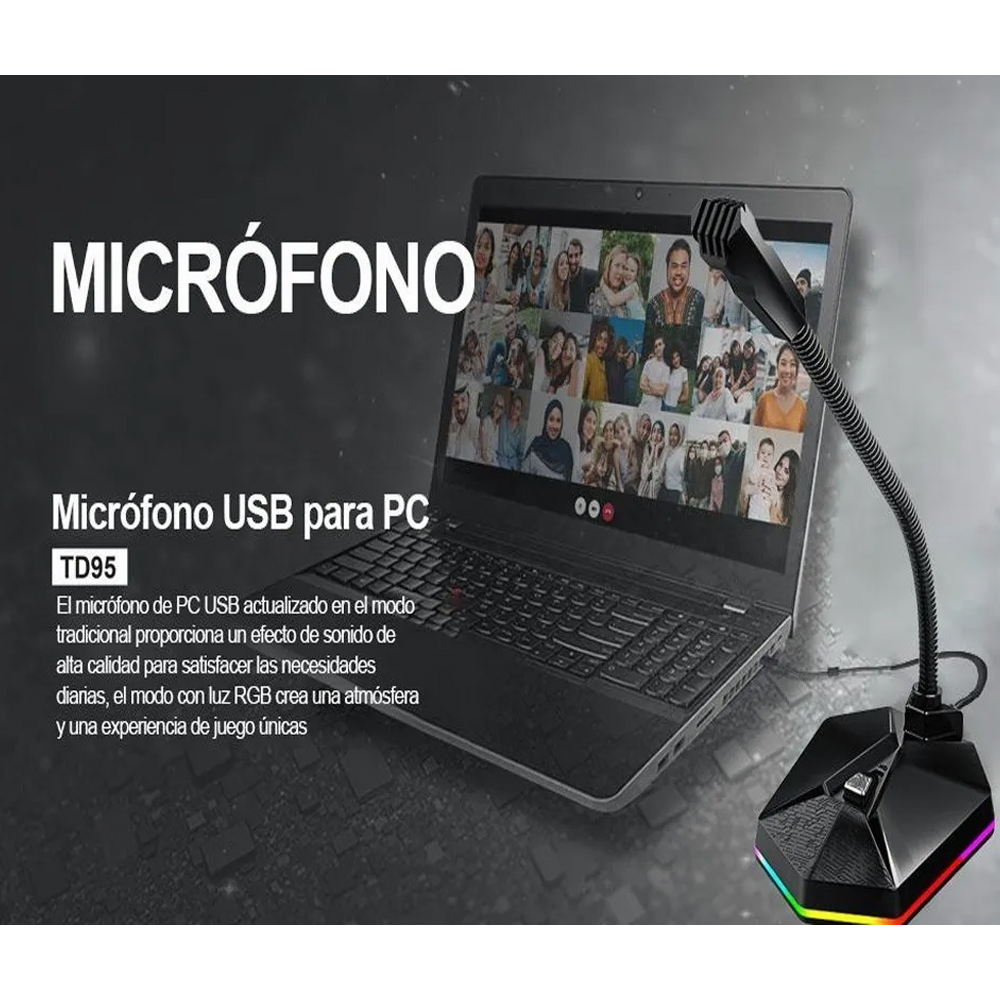 Usb Micrófono De Escritorio Condensador Plug-and-play Gamer Chat 360 Grados