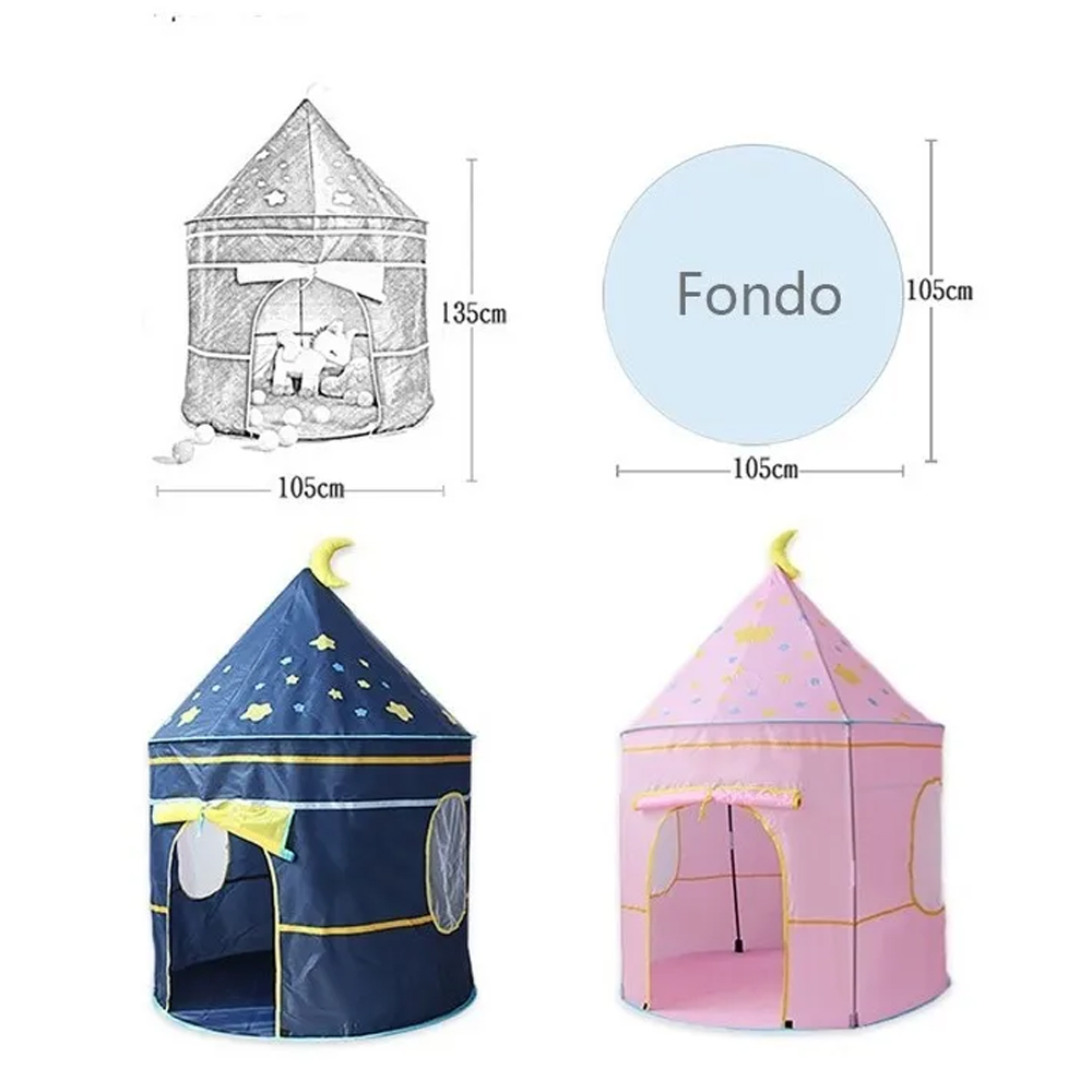Tienda Casita Castillo Juguete Niños Plegable Estrellas Luna