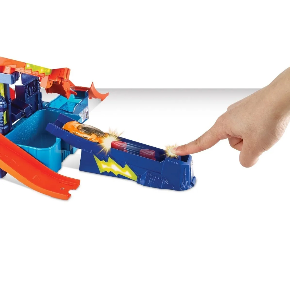 Pista de Coches Hot Wheels City, Color Shifters Laboratorio Científico
