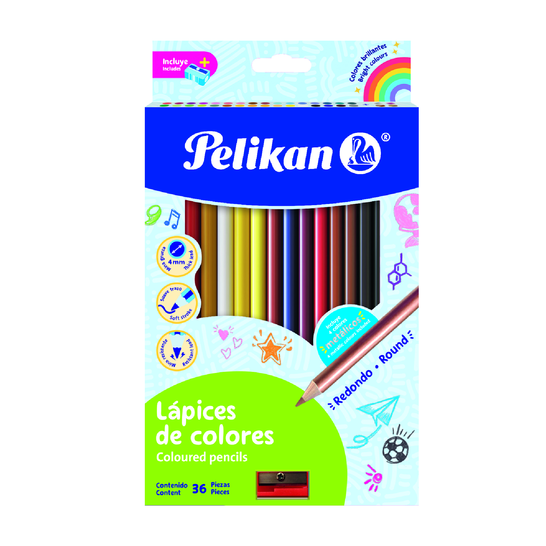 Lápices de Colores Pelikan con  36 largos 