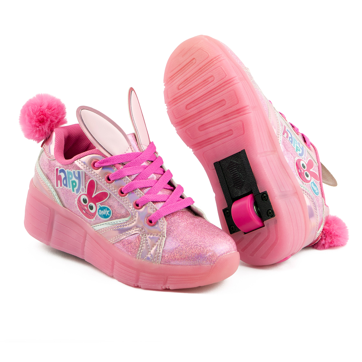 Tenis Patí­n Onix Para Niña Conejo Real Happy Rosa Con Orejas