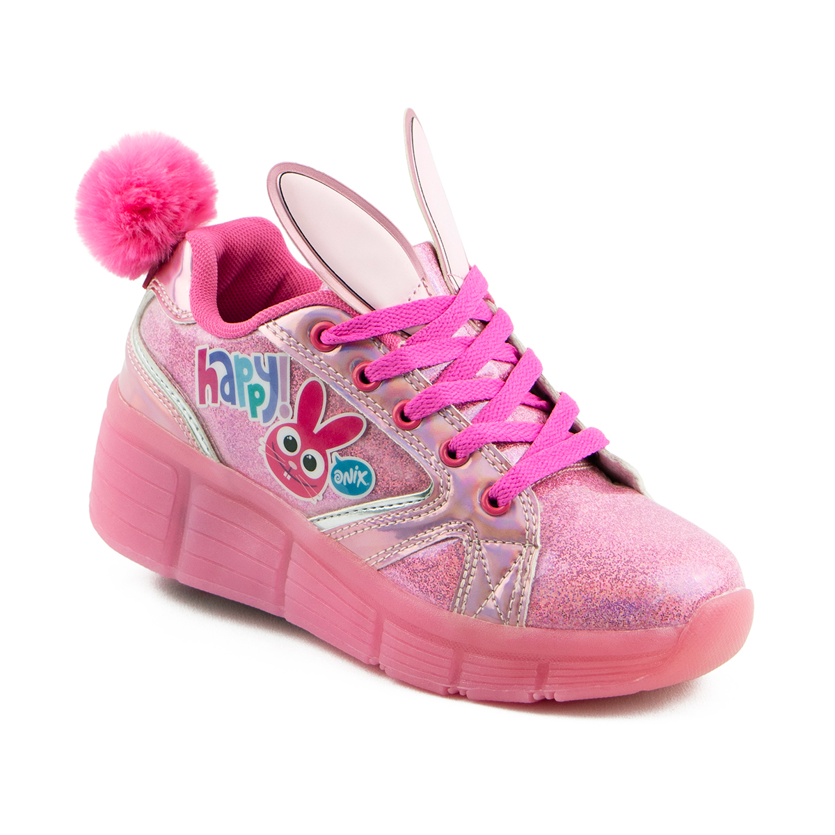 Tenis Patí­n Onix Para Niña Conejo Real Happy Rosa Con Orejas
