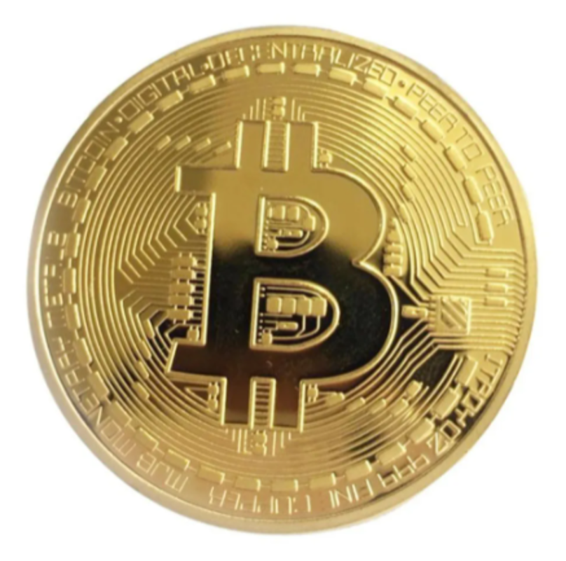 Bitcoin Moneda Fisica Metal Conmemorativa chapa de Oro Premium Trader
