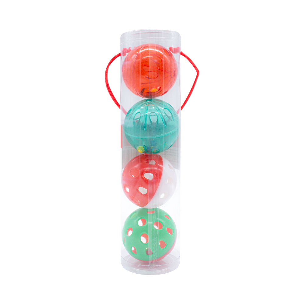 Juguetes Para Gato Pompon Pelota Carrusel Cascabel Campana Rojo Verde