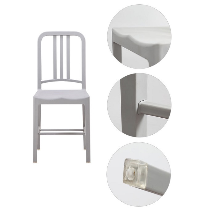 Set 2 Sillas De Diseñador Resistente Restaurante Comedor Rep Navy