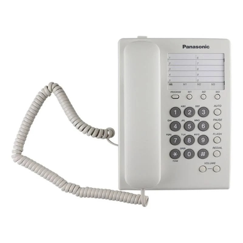 Tel Fono Al Mbrico Panasonic Kx Ts Mew B Sico Blanco Memorias