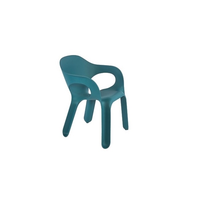SILLA DE DISEÑO EN PP COLOR AQUA CON DESCANSA BRAZOS COMEDOR, CAFETERIA,BAR, TERRAZA