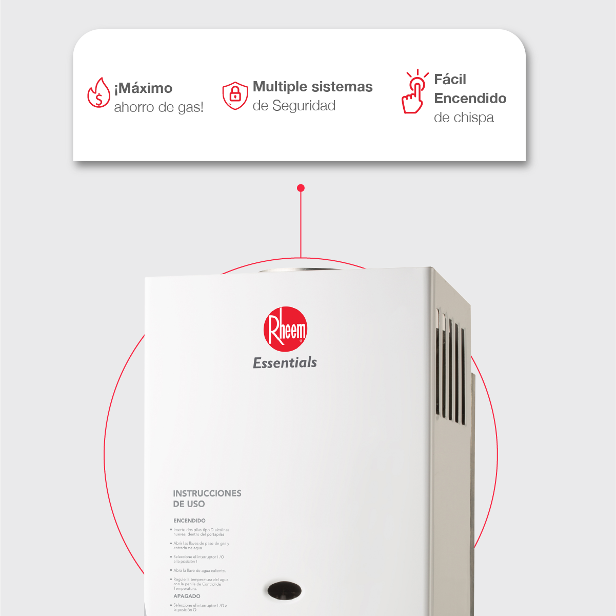 Calentador de Agua Essentials Instantaneo 6 Litros por Min Gas LP 1 Servicio Incluye,  Conexion Basica y 1 ano de garantia adicional sin costo del 1 al 28 Febrero 2023