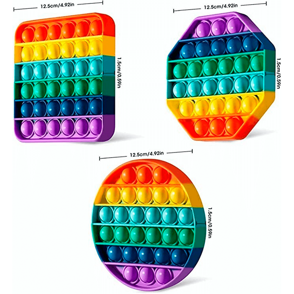3 Piezas Juguete Burbujas Fidget Antiestres