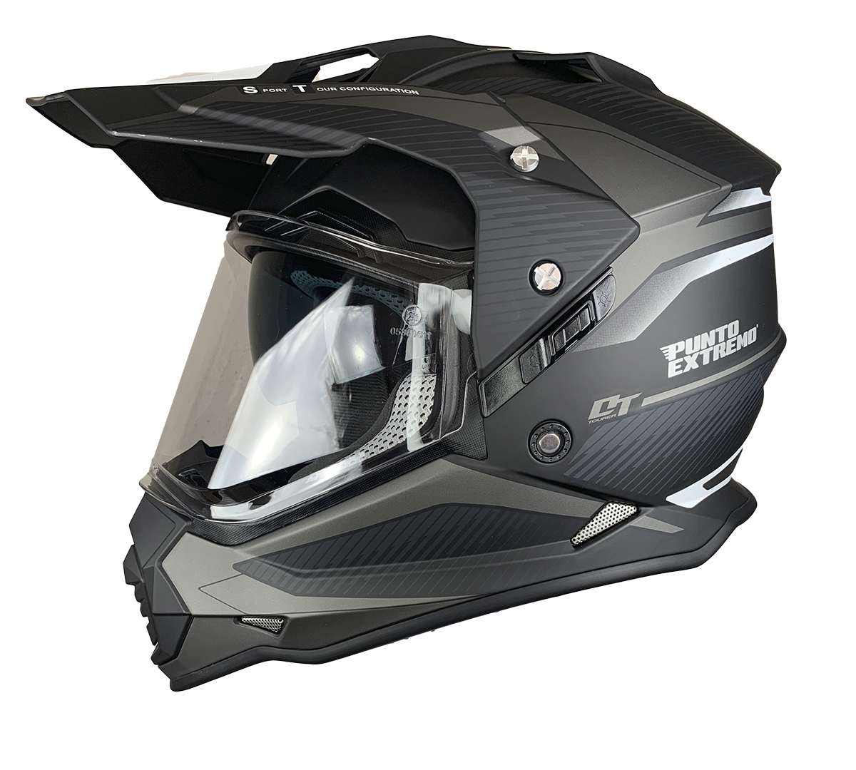 Casco Punto Extremo Doble Proposito Dakar Negro/Gris