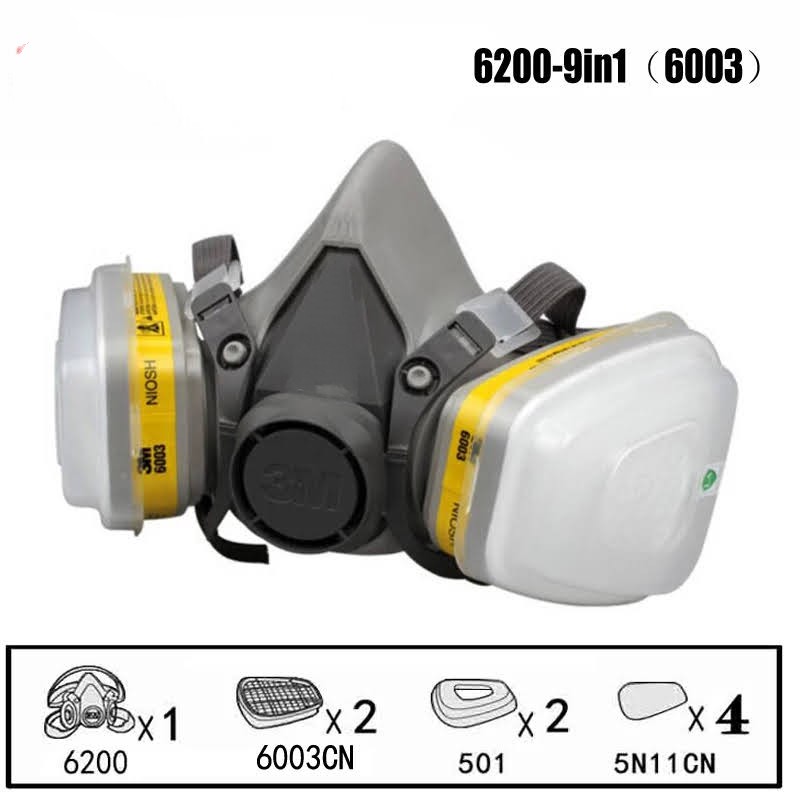 Mascarilla Respirador 3M Media Cara + Filtros Gases + Filtros N95