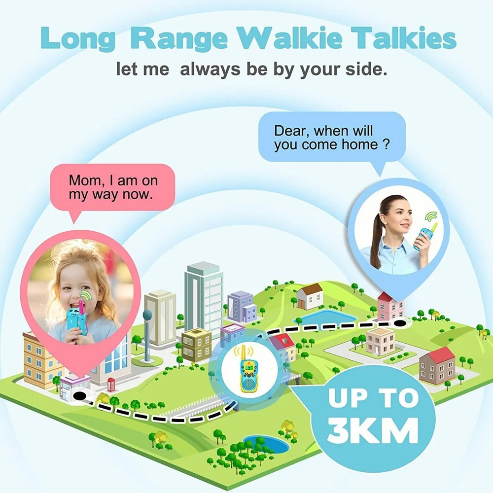 3 Piezas Walkie Talkie Niños Con 8 Canales Vox De 3 Millas