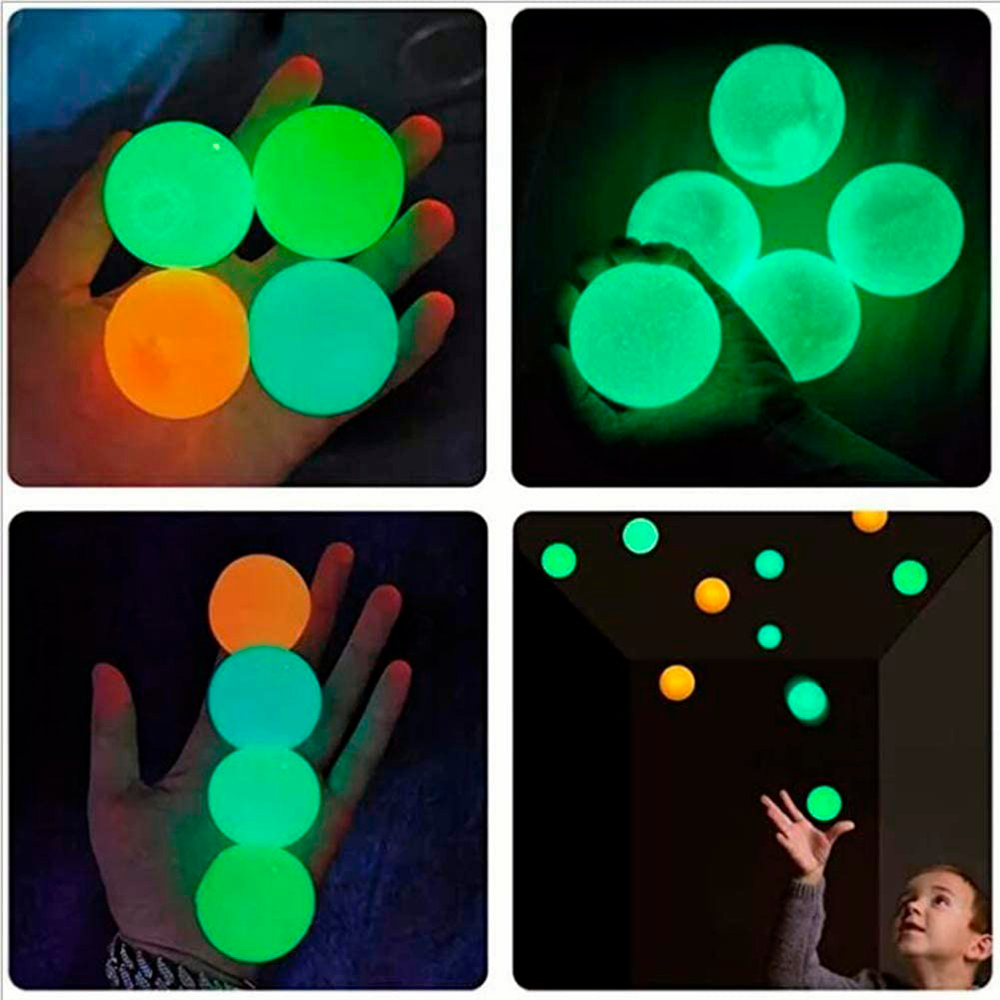Bolas Adhesiva que Brillan Pelotas Anti Estrés Pegajosas 5 Piezas