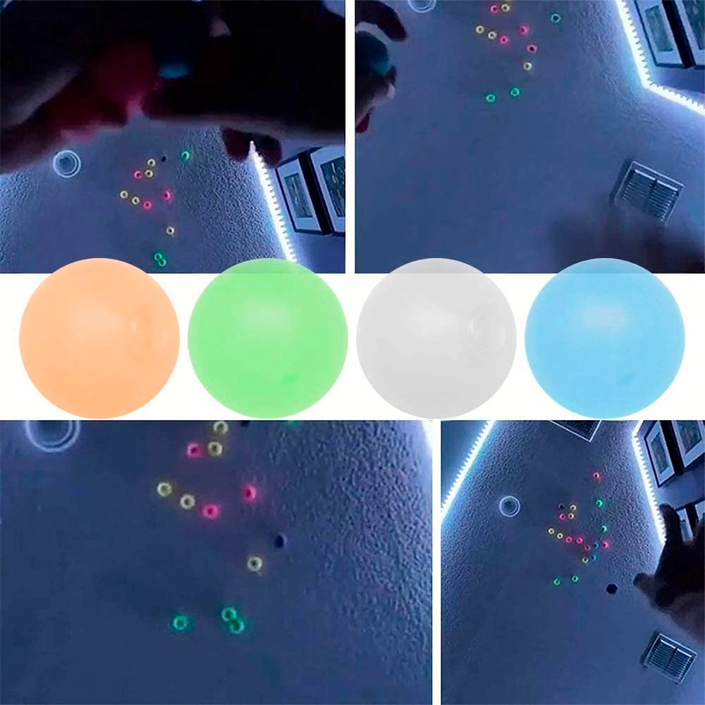 Bolas Adhesiva que Brillan Pelotas Anti Estrés Pegajosas 5 Piezas