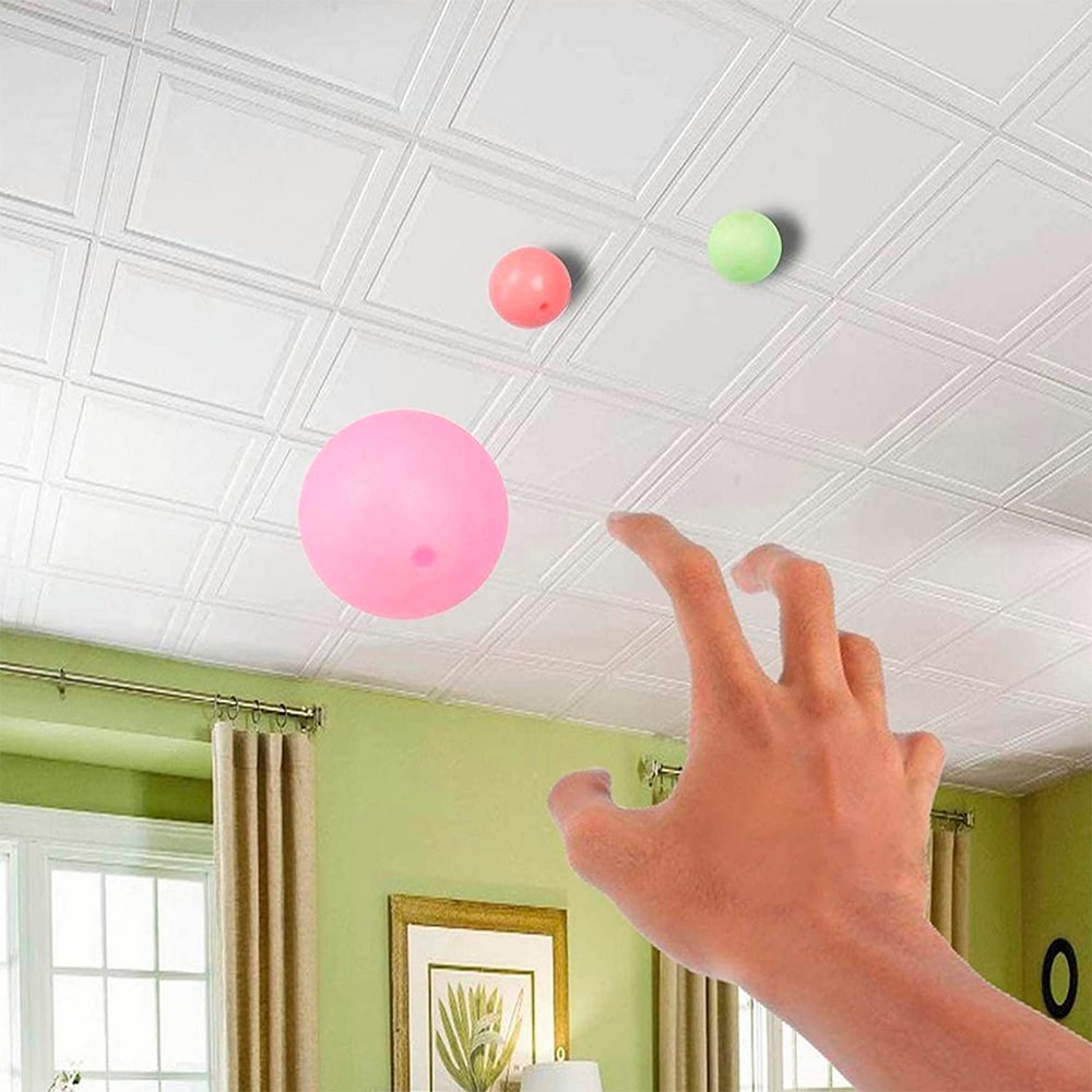 Bolas Adhesiva que Brillan Pelotas Anti Estrés Pegajosas 5 Piezas