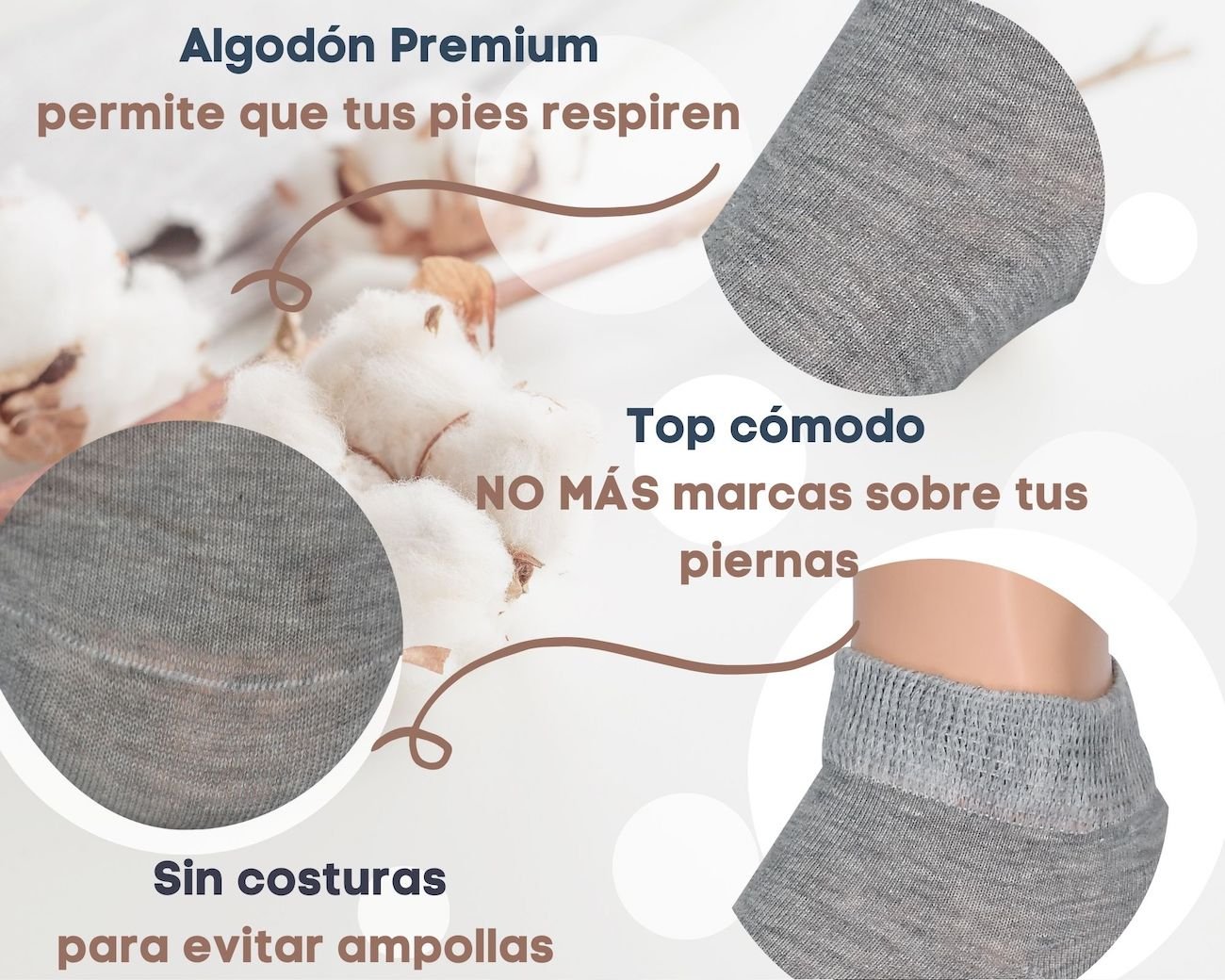 Calcetines para Hombre/Mujer aptos para diabéticos. Calidad Premium, S –