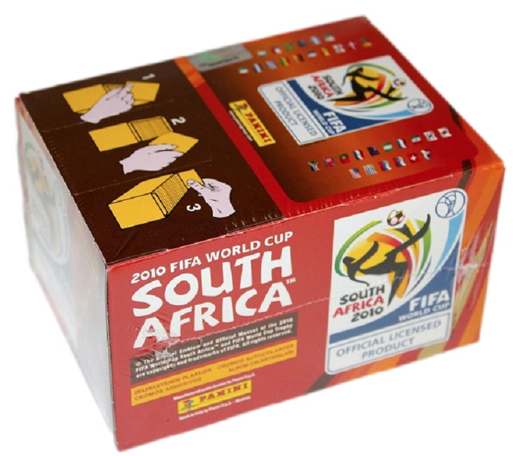 Caja con 100 sobres del Mundial Sudafrica 2010 Oficial de Panini