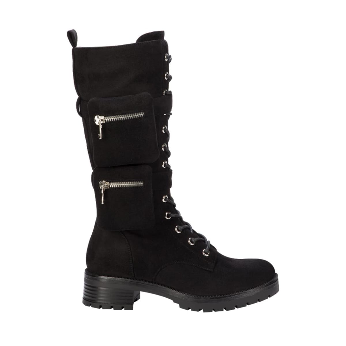 Botas tipo militar para mujer, marca Tierra Bendita, con bolsas a los costados, mod. 993466