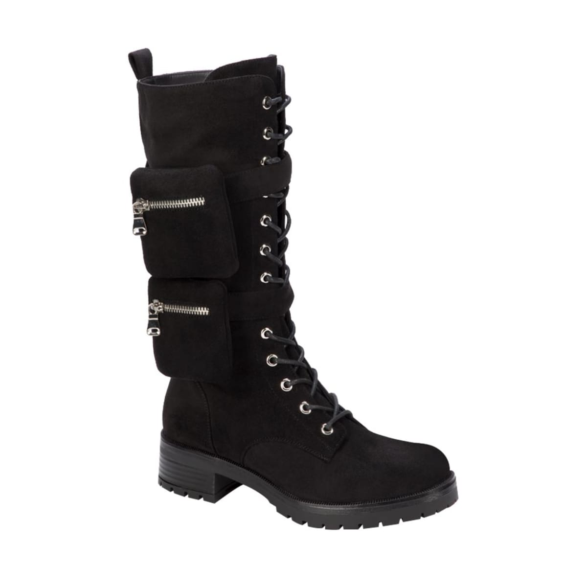 Botas tipo militar para mujer, marca Tierra Bendita, con bolsas a los costados, mod. 993466