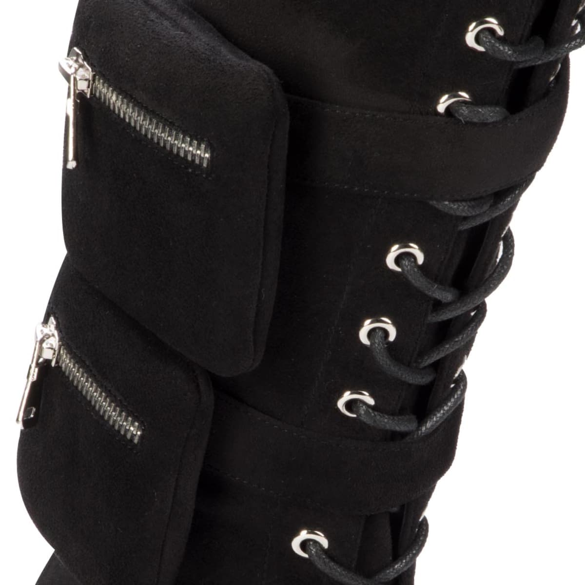 Botas tipo militar para mujer, marca Tierra Bendita, con bolsas a los costados, mod. 993466