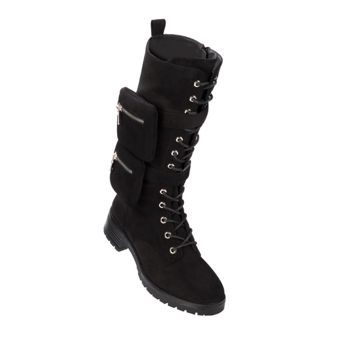 Botas tipo militar para mujer, marca Tierra Bendita, con bolsas a los costados, mod. 993466