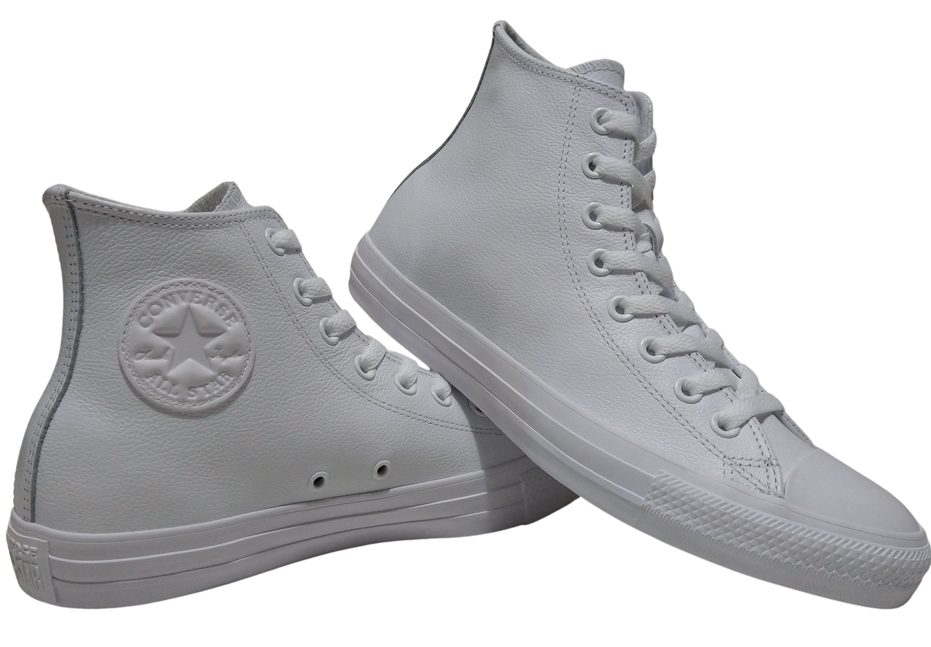 Tenis Bota Converse Chuck Taylor Piel  Blanca Monochrome