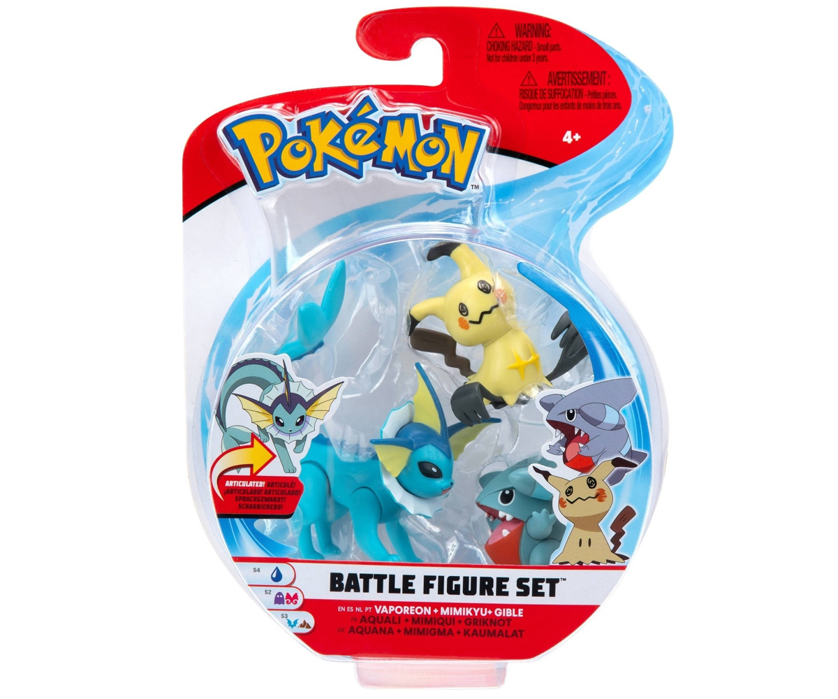 Pokemon Battle Figure Vaporeon Mimikyu & Gible