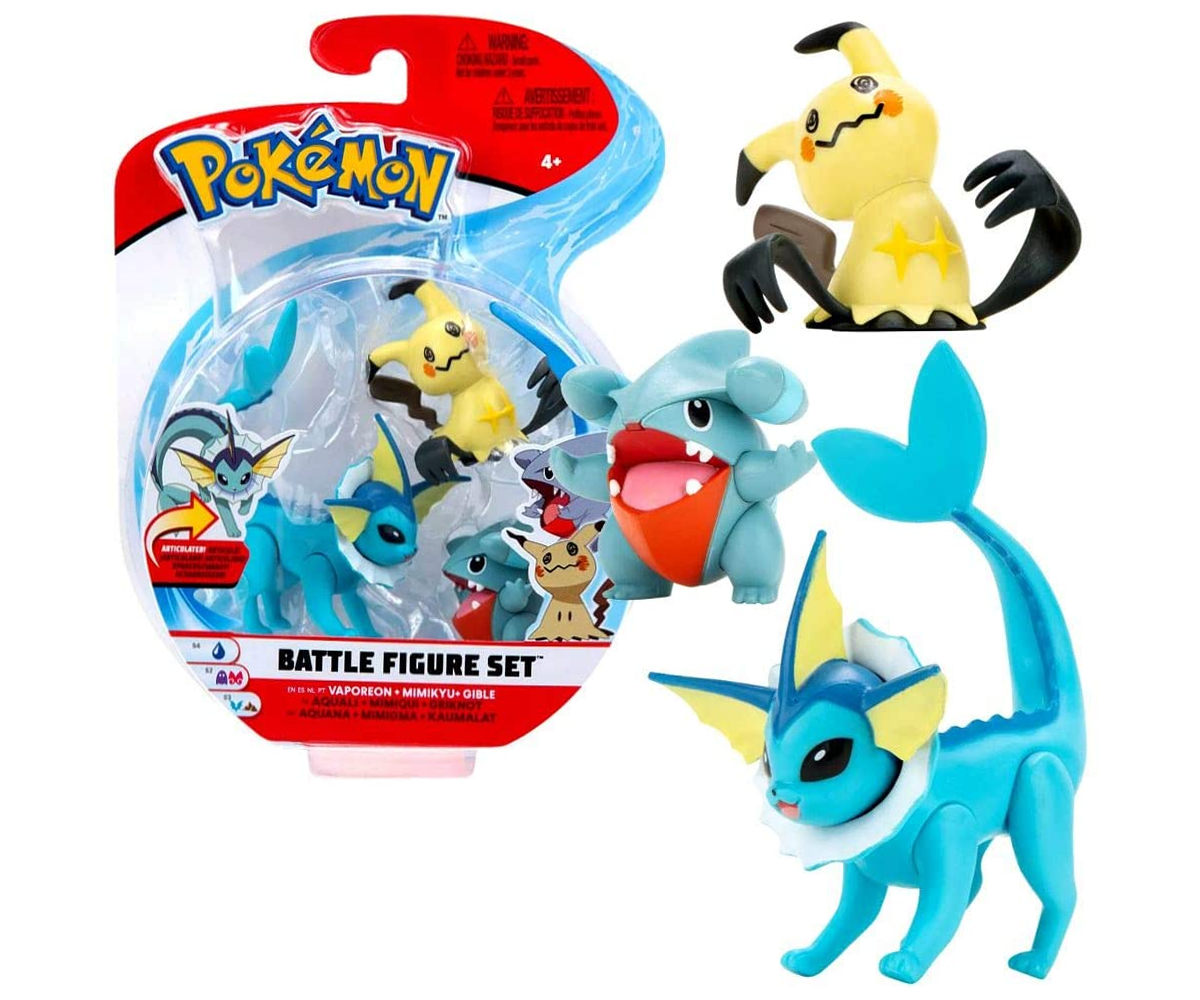 Pokemon Battle Figure Vaporeon Mimikyu & Gible