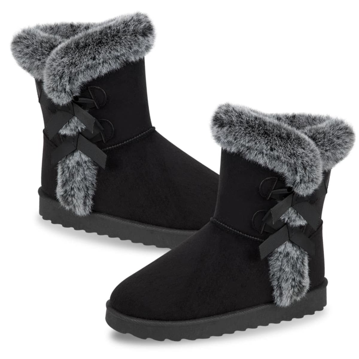 Botas tipo Ugg para mujer, marca PBPS color negro, mod. 993523
