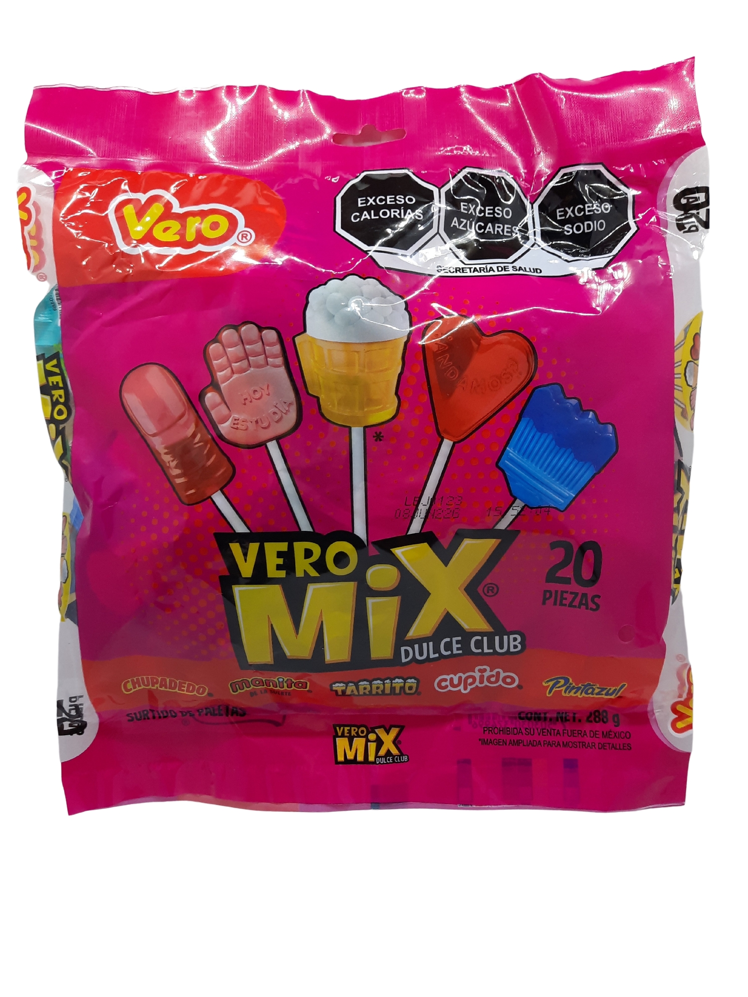 Dulces Paletas Vero Mix Dulce Club 20 Pz 288 g