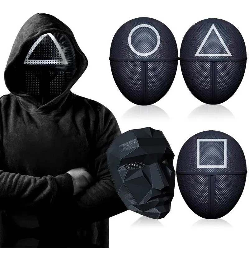 Máscara Disfraz Juego Del Calamar Serie Circulo Triangulo Cuadrado