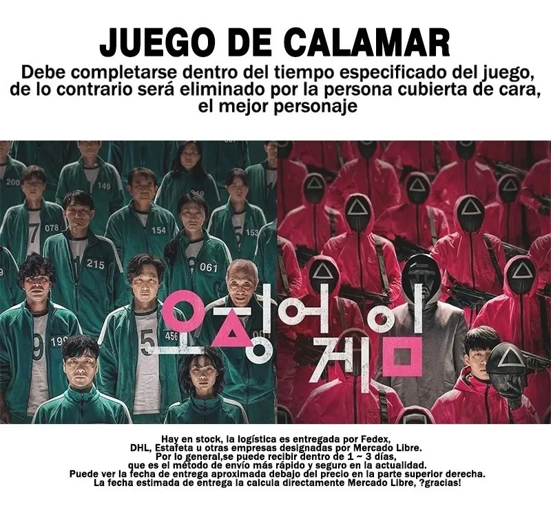 Máscara Disfraz Juego Del Calamar Serie Circulo Triangulo Cuadrado