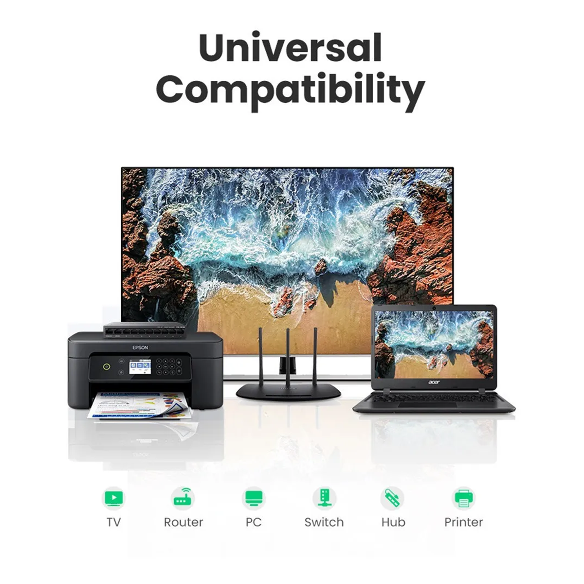 Cople Ugreen Rj45 Hembra 5 Piezas