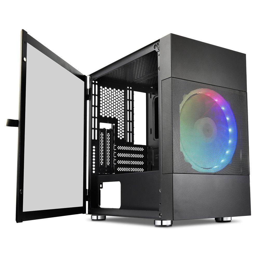 Gabinete Gamer con Crital Templado Vetroo M01 , Micro ATX/Mini ITX, USB 2.0/3.0, sin Fuente, Negro