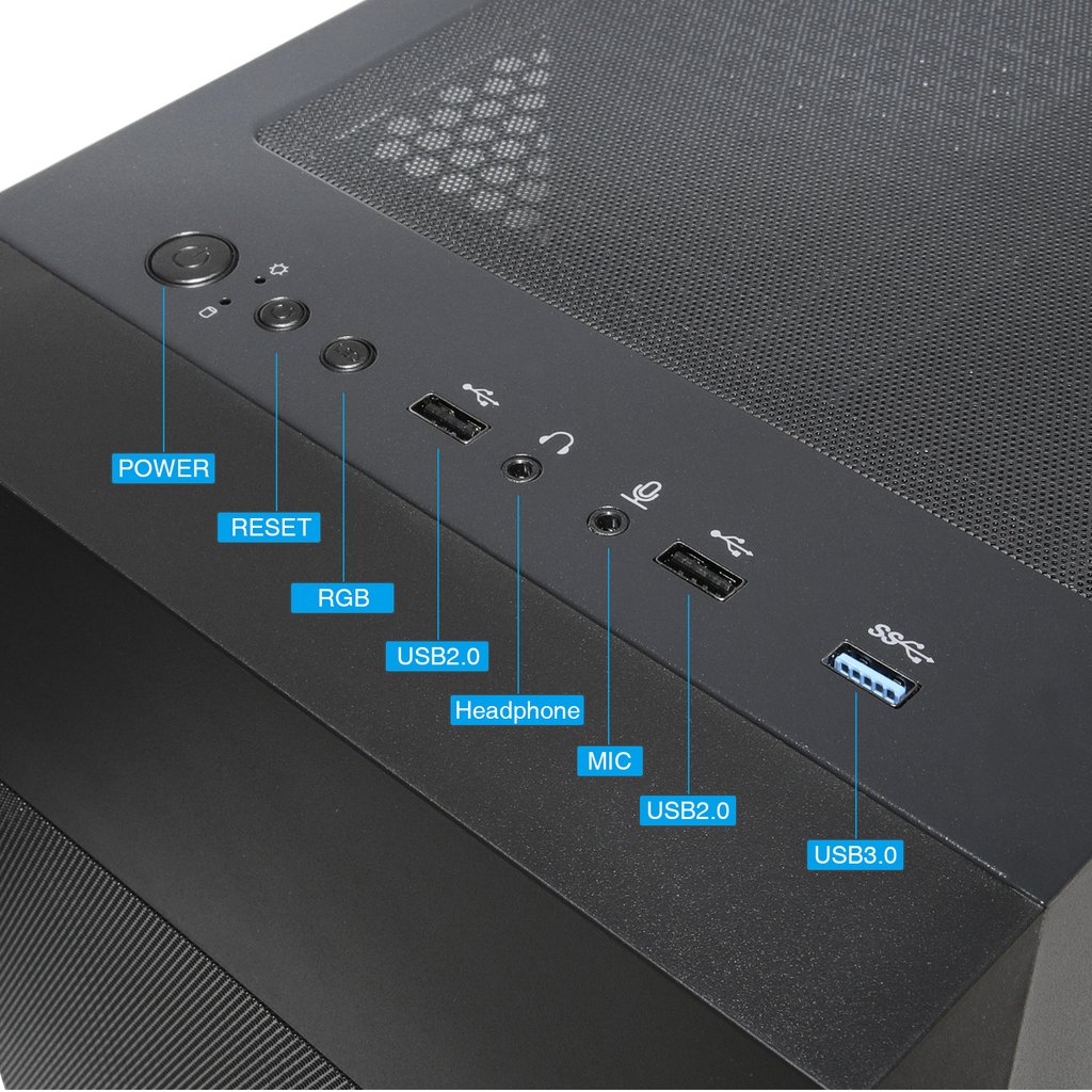 Gabinete Gamer con Crital Templado Vetroo M01 , Micro ATX/Mini ITX, USB 2.0/3.0, sin Fuente, Negro