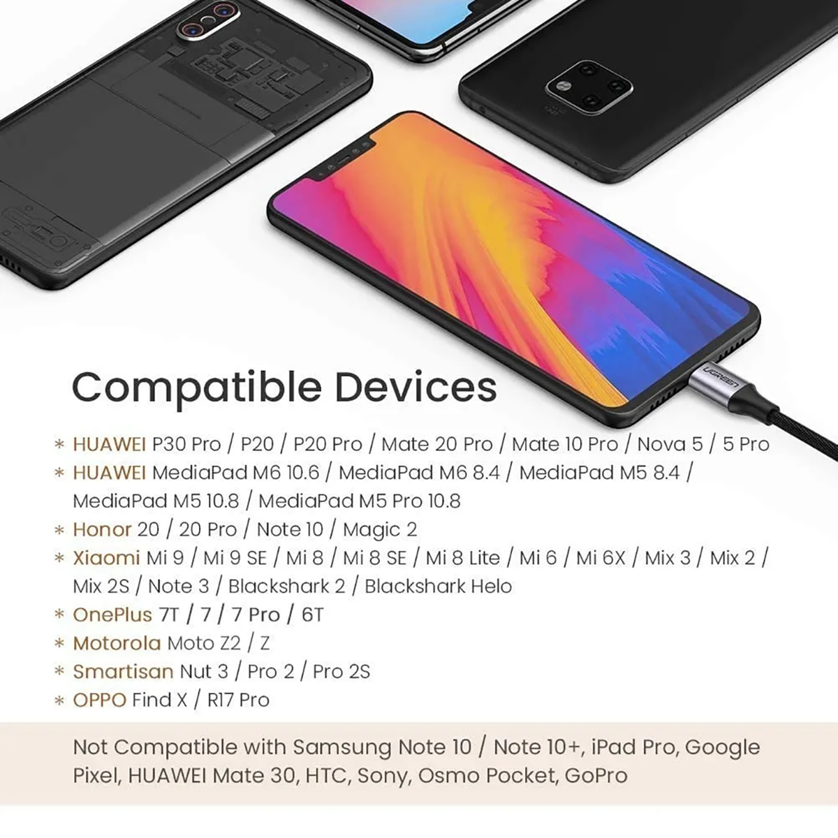 Adaptador Divisor Usb C A 3.5mm Jack Cable Nylon Ugreen