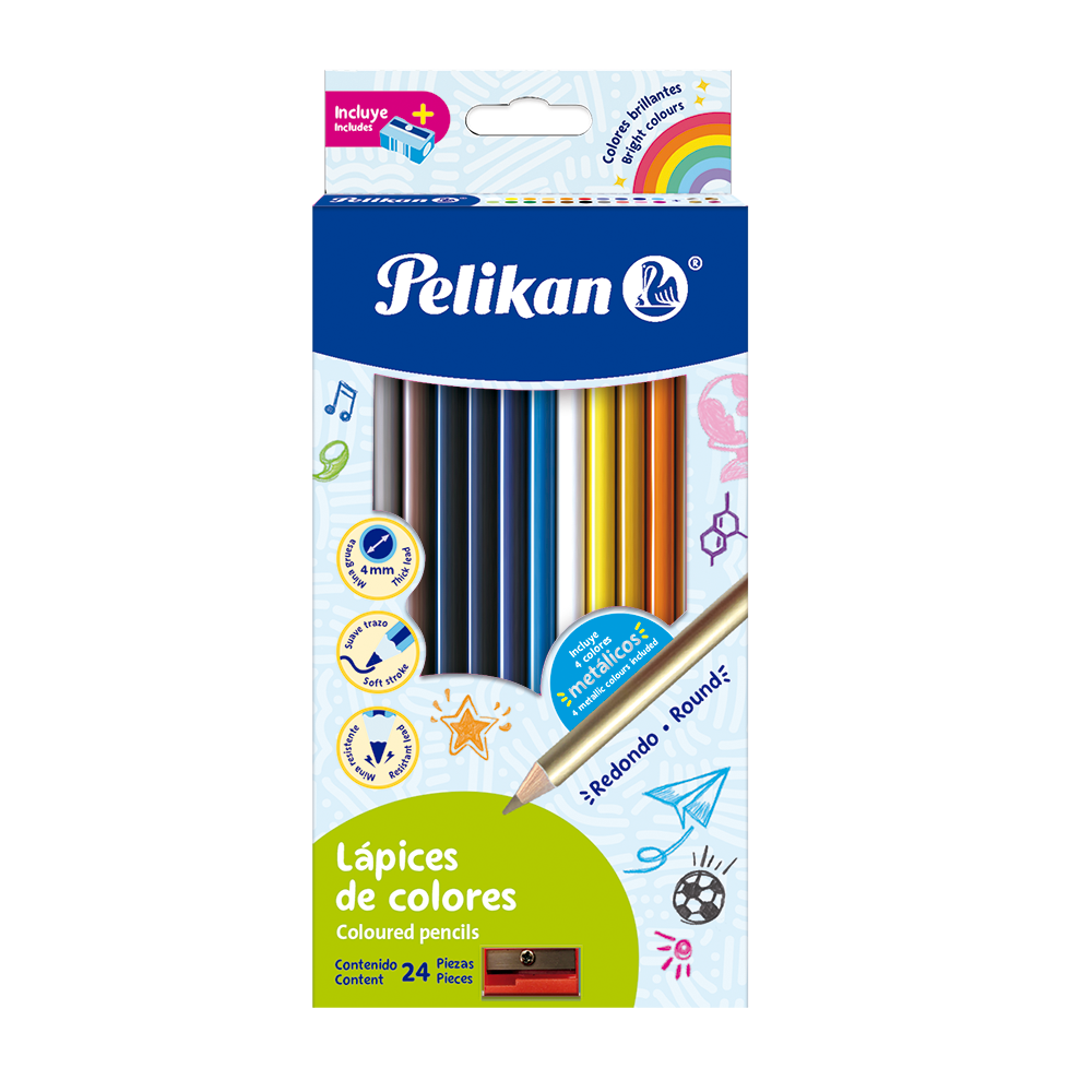 Lápices de Colores Pelikan con 24 piezas Largos 