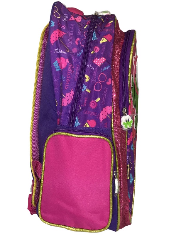 Mochila Primaria Loi Woops! Estampado Rana Rosa