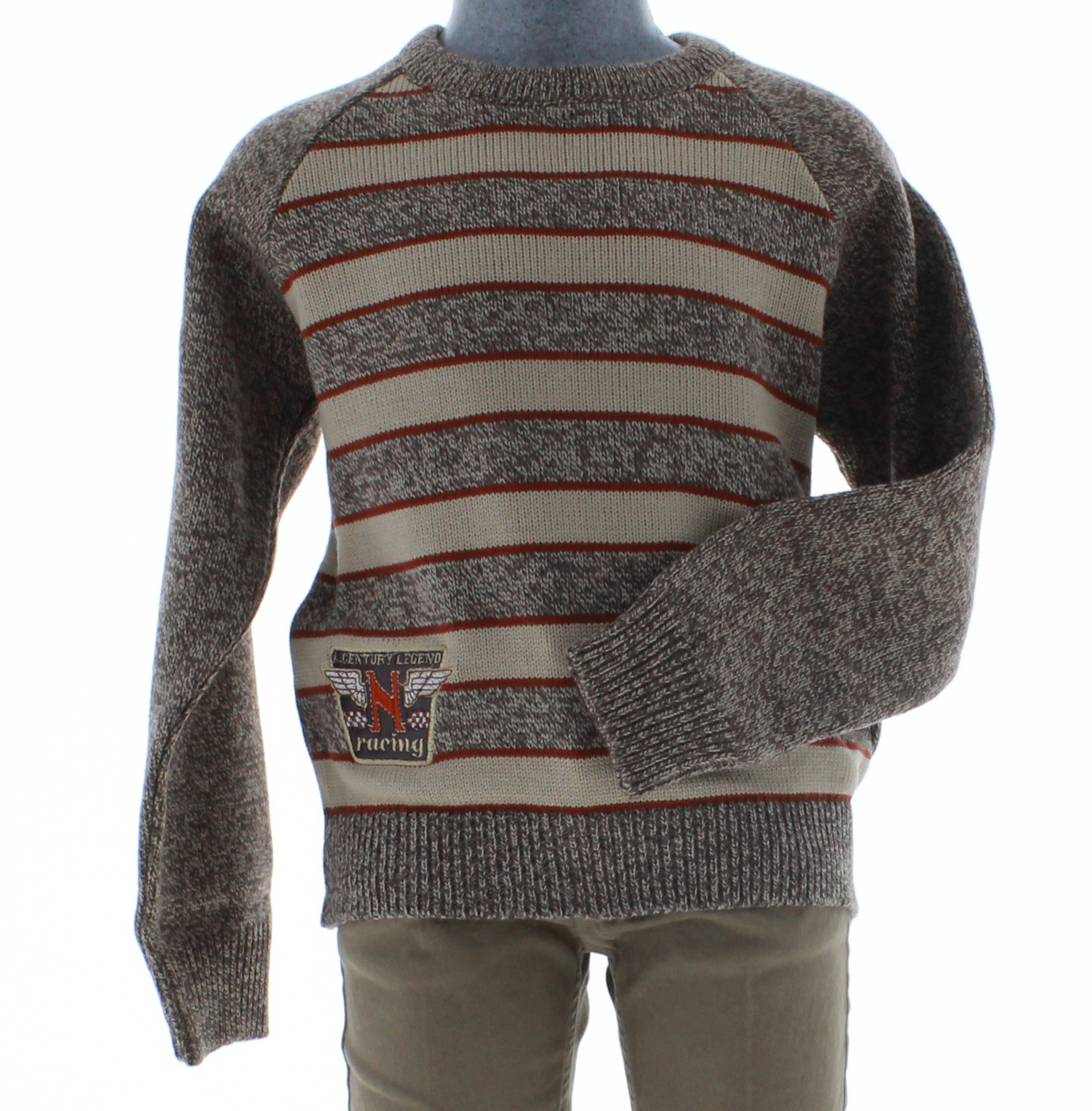 Sueter Niño Tejido Cafe Rayado 2687 a 16