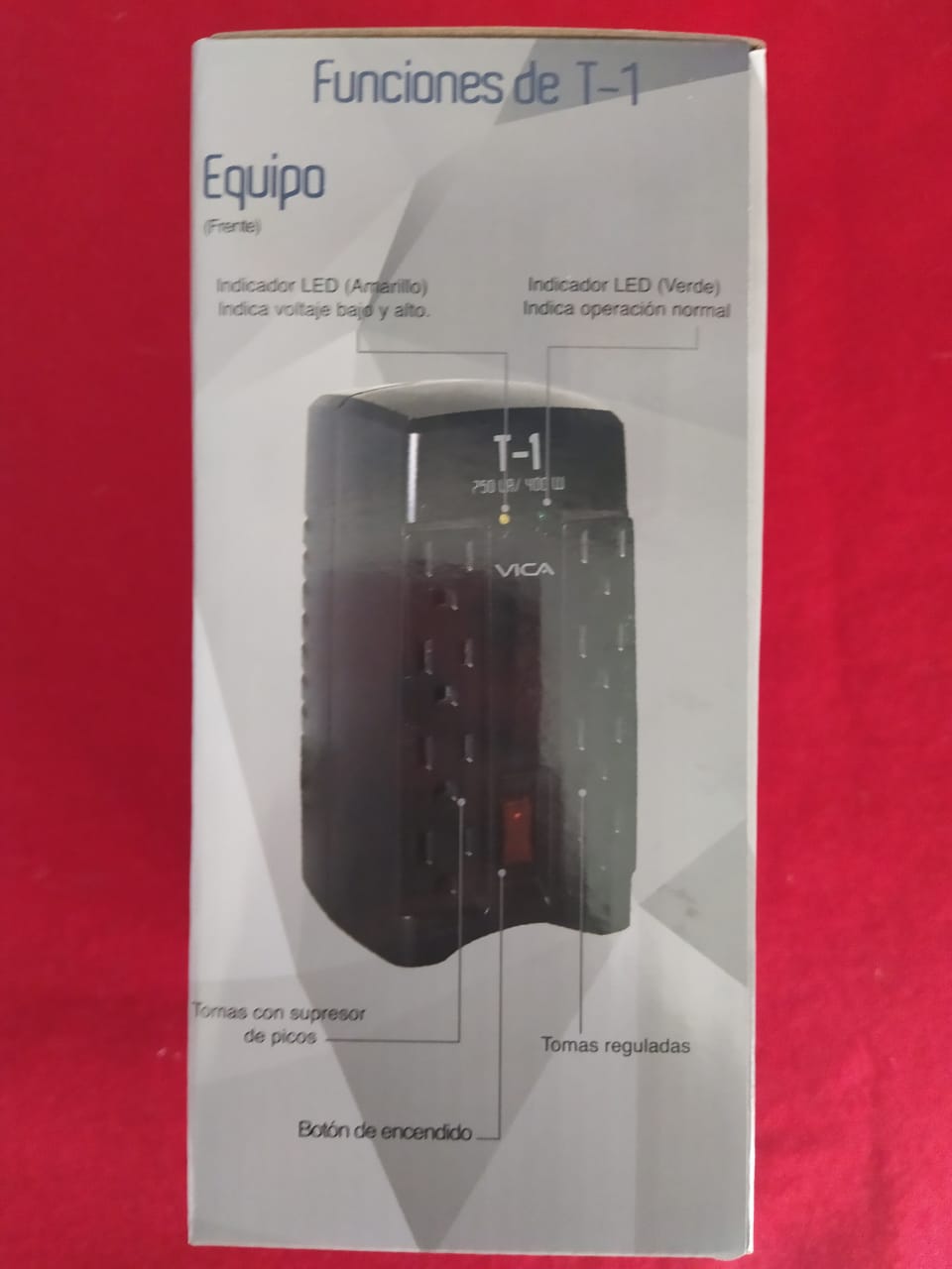 REGULADOR ELECTRÓNICO DE VOLTAJE 750 VA 400 WATTS 8 TOMAS 5-15R ENERGIA NEGRO SMART TV CEL PANTALLA