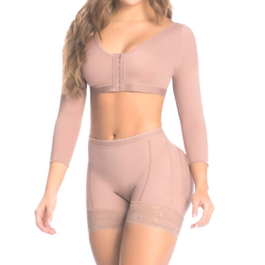 Fajas Colombianas Short Reductor Levanta Cola Control Abdominal, Panty Short Levanta Gluteos con Realce Natural