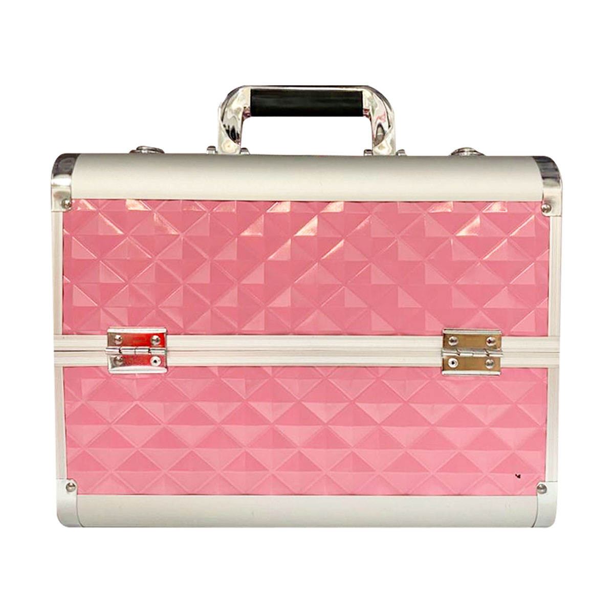 Cosmetiquera Neceser Profesional Diseño Rombos Rosa