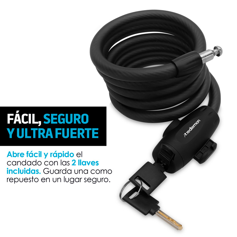 Candado para Bicicleta Básico Extra Largo (1.47m) Redlemon