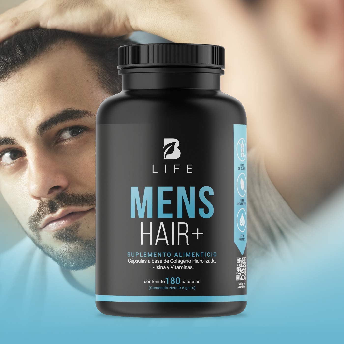Vitaminas Cabello Y Barba Para Hombre De 180 Cápsulas B Life