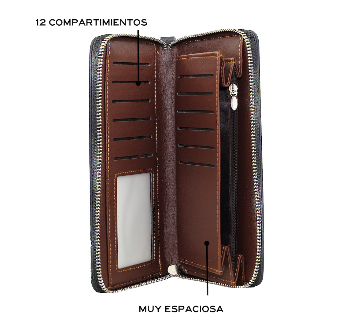 Cartera De Lujo Para Caballero Con Tarjetero Y Porta Celular