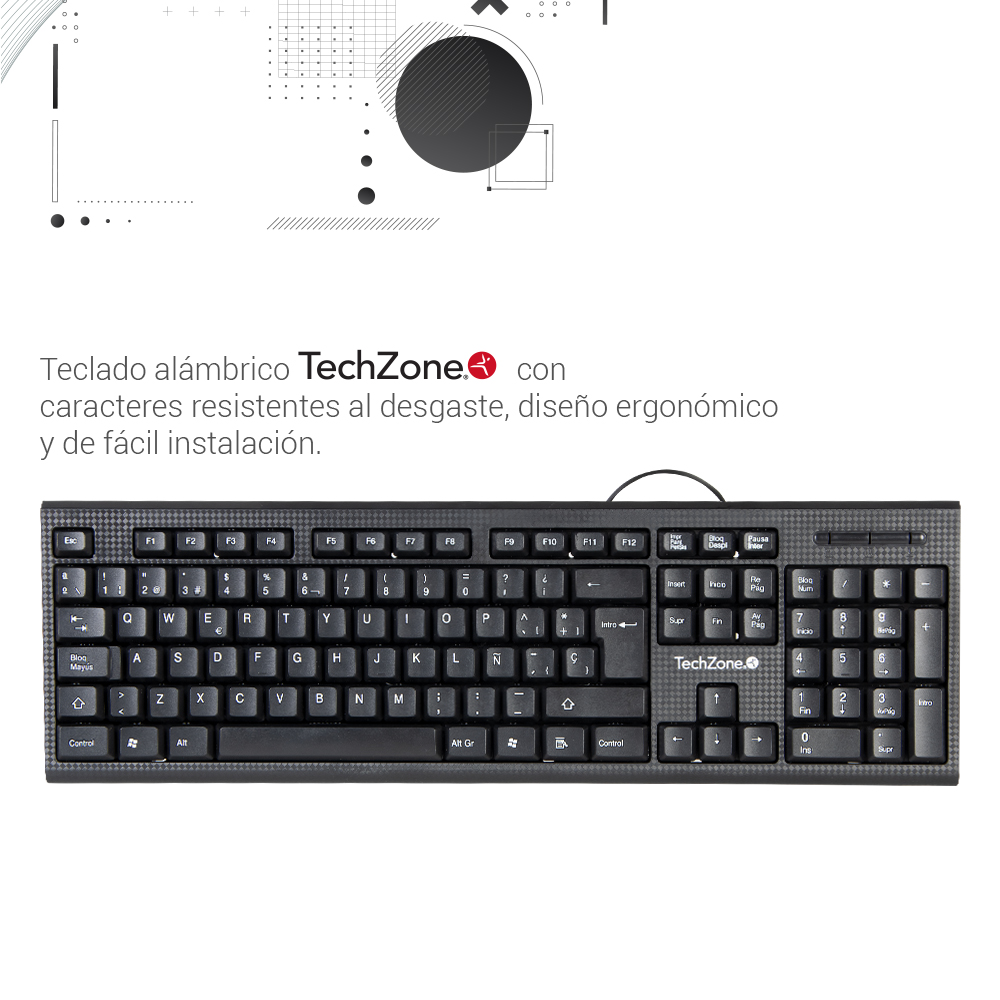 Teclado Alámbrico con Ajustes de Inclinación