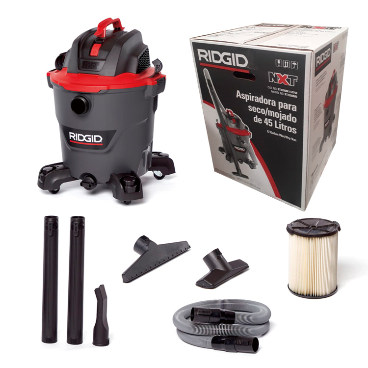 ASPIRADORA 12 GALONES, 45 LTS, 5HP MODELO RT1200m RIDGID 61748
